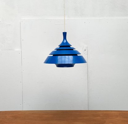 Mid-Century Space Age Blue Lamellar Pendant Lamp by Hans-Agne Jakobsson for Hans-Agne Jakobsson AB Markaryd, 1960s-UAH-1575829