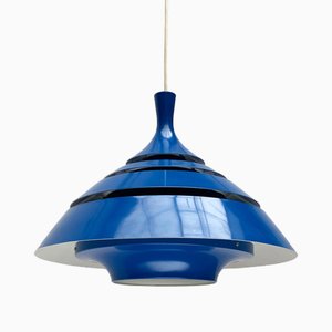 Mid-Century Space Age Blue Lamellar Pendant Lamp by Hans-Agne Jakobsson for Hans-Agne Jakobsson AB Markaryd, 1960s-UAH-1575829