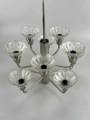 Mid-Century Space Age Chandelier in Metal & Glass, 1970s-EJL-1450705