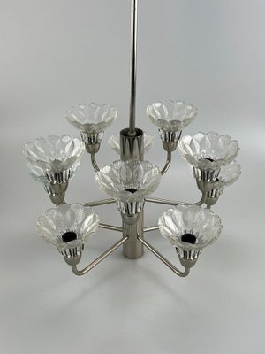 Mid-Century Space Age Chandelier in Metal & Glass, 1970s-EJL-1450705