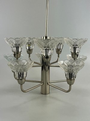 Mid-Century Space Age Chandelier in Metal & Glass, 1970s-EJL-1450705