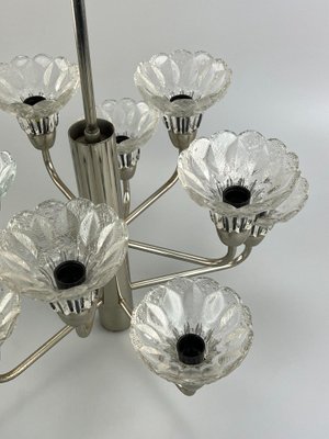 Mid-Century Space Age Chandelier in Metal & Glass, 1970s-EJL-1450705