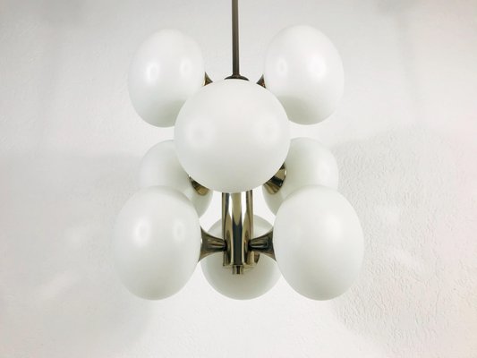 Mid-Century Space Age Chrome 9-Arm Chandelier from Kaiser Idell / Kaiser Leuchten, 1960s-PUK-564674