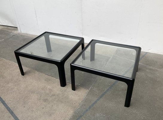 Mid-Century Space Age Coffee Table in Glass by Peter Ghyczy for Horn Collection, 1960s, Set of 2-UAH-1273886