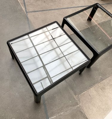 Mid-Century Space Age Coffee Table in Glass by Peter Ghyczy for Horn Collection, 1960s, Set of 2-UAH-1273886