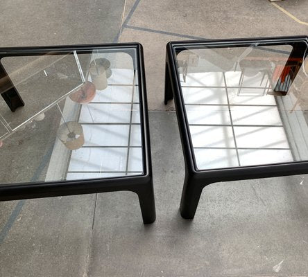 Mid-Century Space Age Coffee Table in Glass by Peter Ghyczy for Horn Collection, 1960s, Set of 2-UAH-1273886