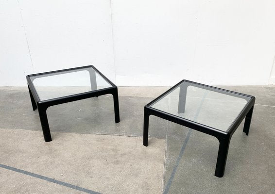 Mid-Century Space Age Coffee Table in Glass by Peter Ghyczy for Horn Collection, 1960s, Set of 2-UAH-1273886