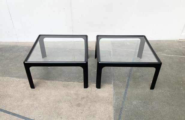 Mid-Century Space Age Coffee Table in Glass by Peter Ghyczy for Horn Collection, 1960s, Set of 2-UAH-1273886