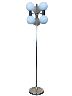 Mid-Century Space Age Floor Lamp in Metal & Glass, 1970s-EJL-1368523