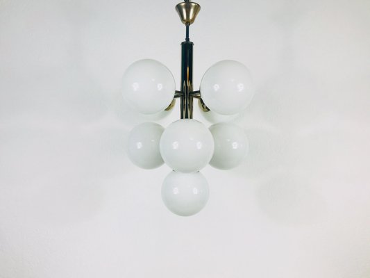 Mid-Century Space Age German Chrome 9-Arm Chandelier from Kaiser Leuchten, 1960s-PUK-617927