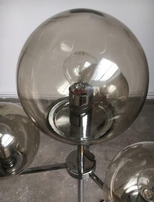 Mid-Century Space Age German Chrome and Glass Floor Lamp from Hustadt Leuchten, 1960s-UAH-2028090