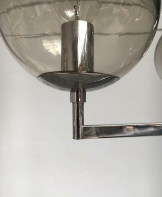 Mid-Century Space Age German Chrome and Glass Floor Lamp from Hustadt Leuchten, 1960s-UAH-2028090