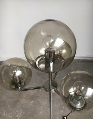 Mid-Century Space Age German Chrome and Glass Floor Lamp from Hustadt Leuchten, 1960s-UAH-2028090