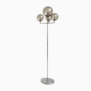 Mid-Century Space Age German Chrome and Glass Floor Lamp from Hustadt Leuchten, 1960s-UAH-2028090