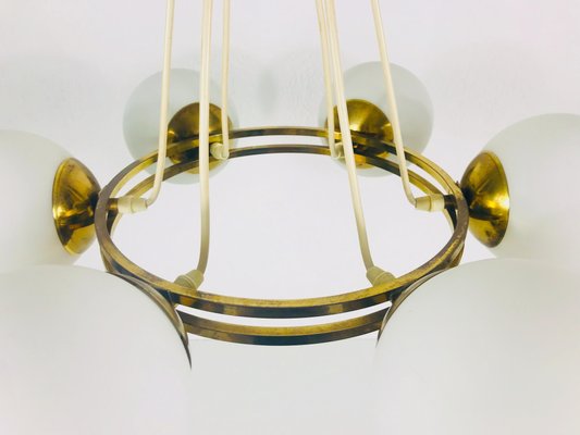 Mid-Century Space Age Golden 6-Arm Space Age Chandelier from Kaiser, 1960s-PUK-617869