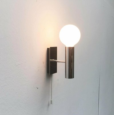 Mid-Century Space Age Minimalist German Chrome Wall Lamp from Hustadt Leuchten, 1960s-UAH-2028091