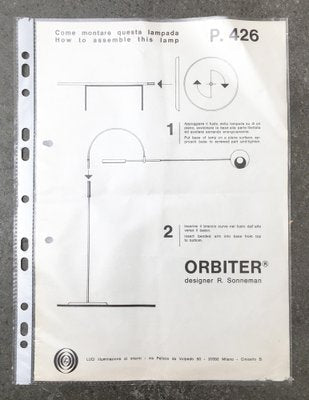 Mid-Century Space Age Model Orbiter Floor Lamp by Robert Sonneman for Luci Italia, 1960s-UAH-1725674