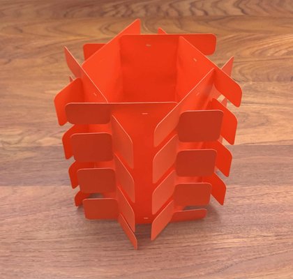 Mid-Century Space Age Orange Folding Pendant Lamp by Gunner Jensen, 1970s-UAH-1555194