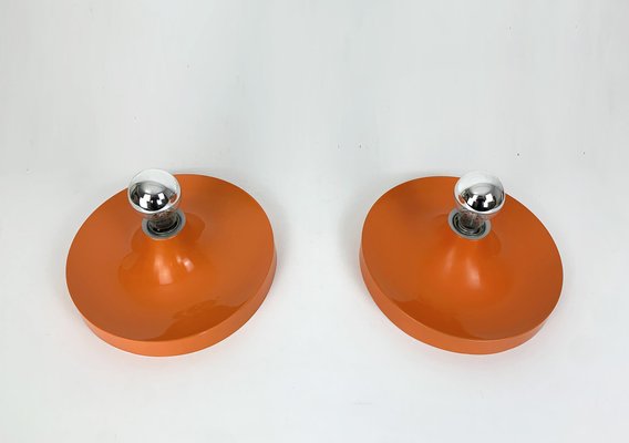 Mid-Century Space Age Wall Disc Light from Teka, Germany, 1960s, Set of 2-ZM-1718646