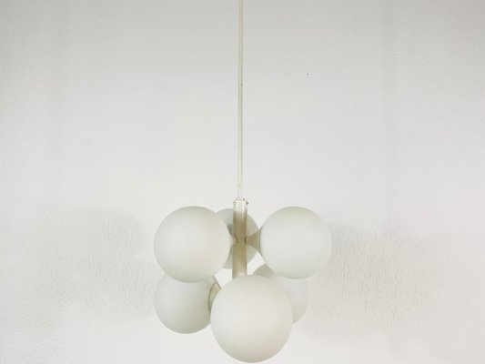 Mid-Century Space Age White 4-Arm Chandelier from Kaiser Leuchten, Germany, 1960s-PUK-783897