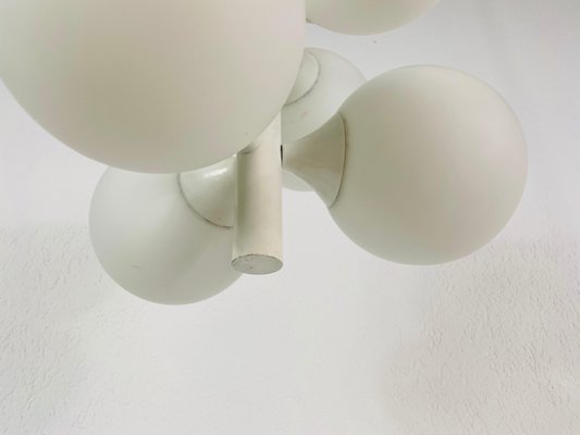 Mid-Century Space Age White 4-Arm Chandelier from Kaiser Leuchten, Germany, 1960s-PUK-783897