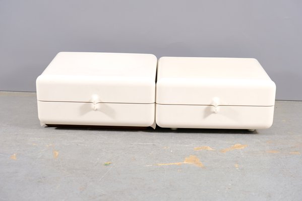 Mid-Century Space Age White Sideboards, France, 1960s, Set of 2-CIP-942333