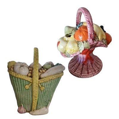 Mid-Century Spanish Baskets with Vegetables and Fruits, Set of 2-TCS-1806951