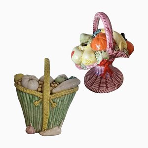 Mid-Century Spanish Baskets with Vegetables and Fruits, Set of 2-TCS-1806951