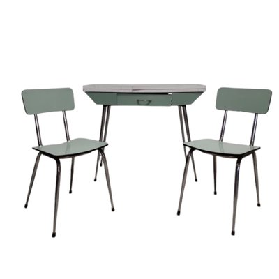 Mid-Century Spanish Kitchen Formica Table with Chairs, Set of 3-TCS-2036121