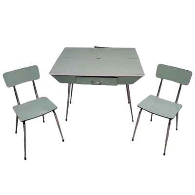 Mid-Century Spanish Kitchen Formica Table with Chairs, Set of 3-TCS-2036121