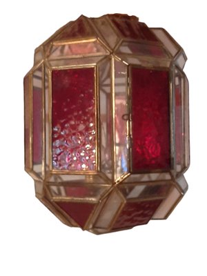 Mid-Century Spanish Red Glass Sconces, Set of 2-TCS-1173689