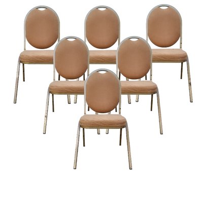 Mid-Century Spanish Stackable Iron Chairs, Set of 6-TCS-1419439