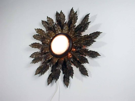 Mid-Century Spanish Sunburst Sconce, 1950s-OE-897864