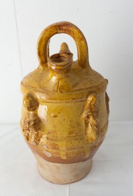 Mid-Century Spanish Terracotta Jug with Christian Symbols-RIU-1354828