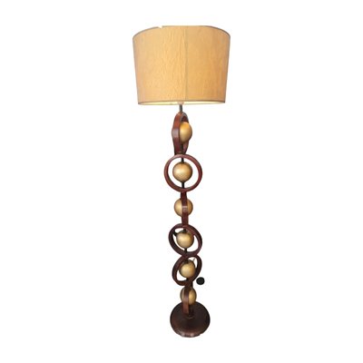 Mid-Century Spanish Wood Floor Lamp-TCS-1806055