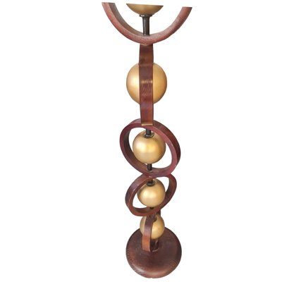 Mid-Century Spanish Wood Floor Lamp-TCS-1806055