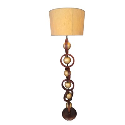 Mid-Century Spanish Wood Floor Lamp-TCS-1806055