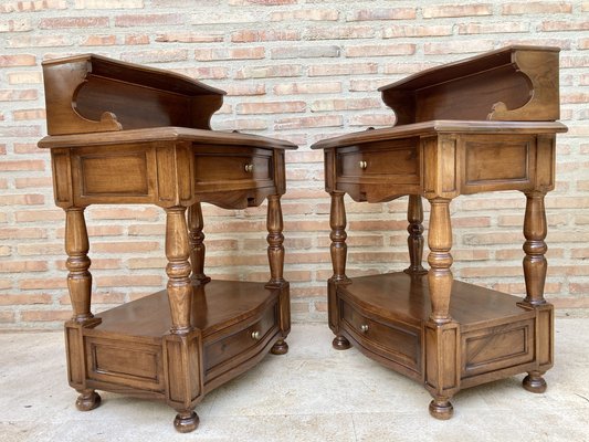 Mid-Century Spanish Wood Nightstands, Set of 2-NOU-1162334