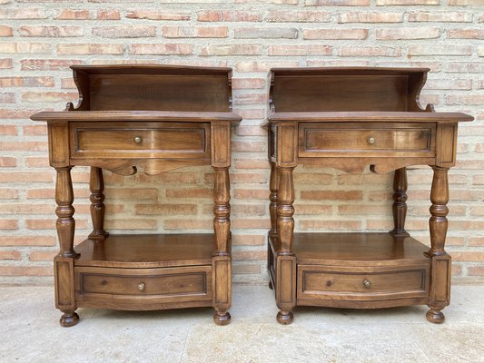 Mid-Century Spanish Wood Nightstands, Set of 2-NOU-1162334