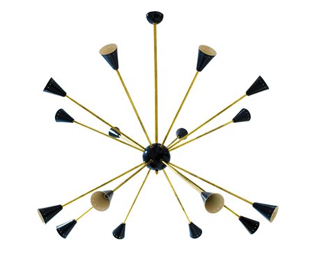 Mid-Century Sputnik Chandelier in Brass, 1960s-WLO-1384216