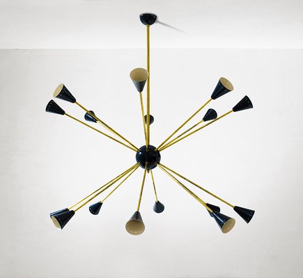 Mid-Century Sputnik Chandelier in Brass, 1960s-WLO-1384216