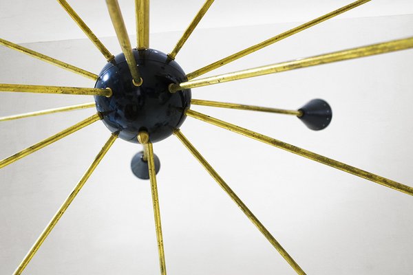 Mid-Century Sputnik Chandelier in Brass, 1960s-WLO-1384216