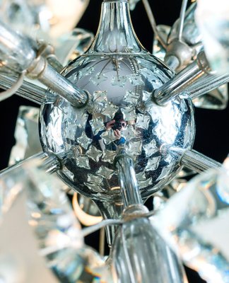 Mid-Century Sputnik Cut-Glass Pendant in the style of Fontana Arte, 1960s-MBH-1031637