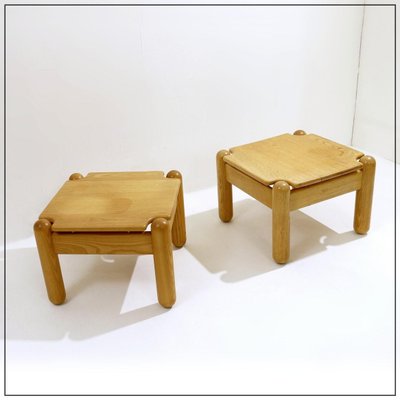 Mid-Century Square Pine Coffee Tables in the style of Ilmari Tapiovaara, Set of 2-NYF-2024146