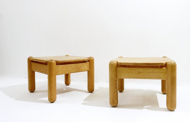 Mid-Century Square Pine Coffee Tables in the style of Ilmari Tapiovaara, Set of 2-NYF-2024146