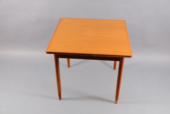 Mid-Century Square Teak Extendable Dining Table-CIP-792071