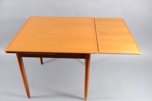 Mid-Century Square Teak Extendable Dining Table-CIP-792071