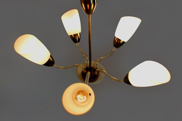 Mid-Century Steel & Glass Pendant Lamp, 1960s-WVS-1735191