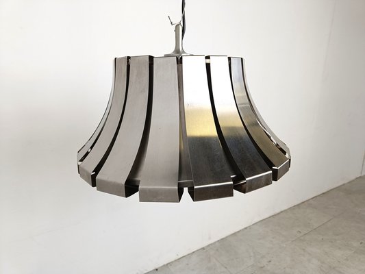 Mid-Century Steel Suspension Lamp by E. Martinelli for Martinelli Luce, 1970s-IRH-1819365