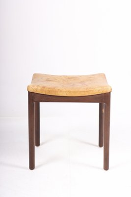 Mid-Century Stool in Patinated Leather Denmark, 1960s-FK-1284325